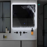 Specchio LED Quadrato | Pulsante touch | Luce bianca fredda - Reyze Serie Good Vibes Modello 8
